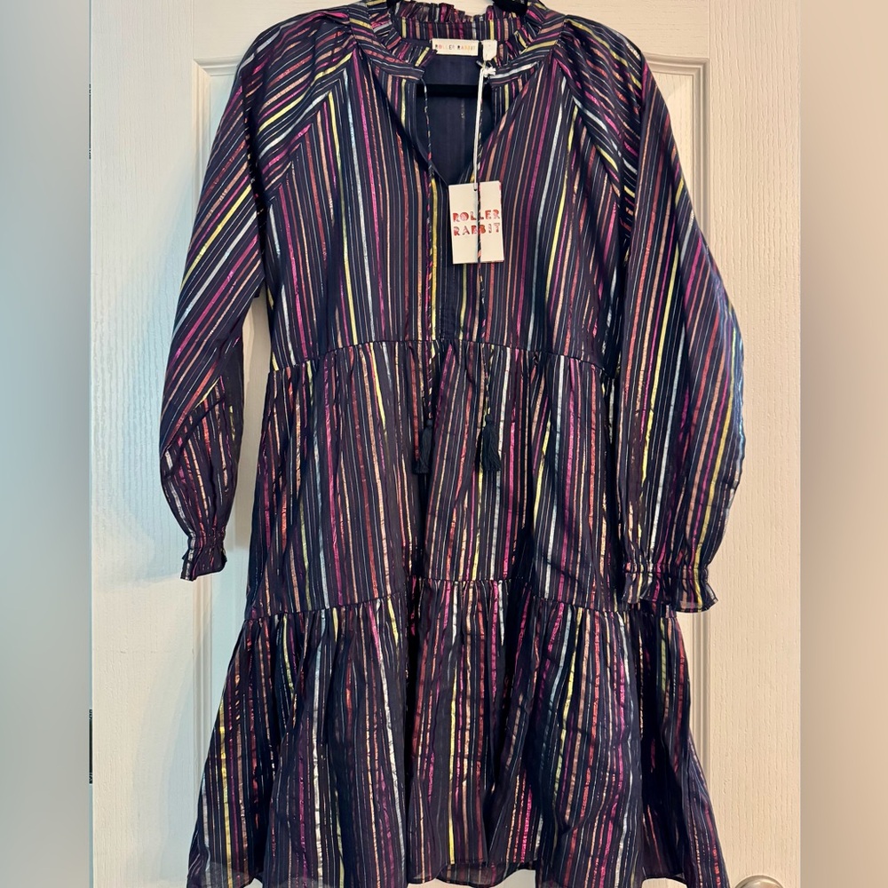 Roller Rabbit Multicolor Striped Janni Rainbow Lirex Dress